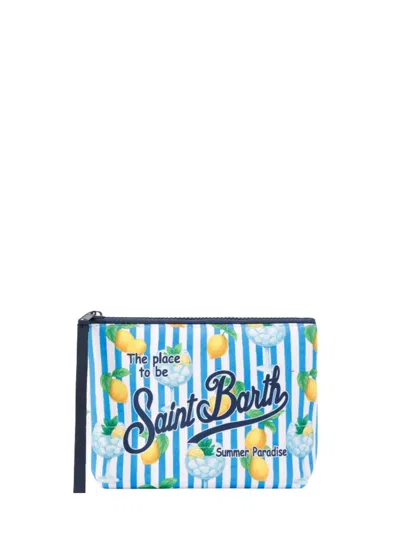 Mc2 Saint Barth Aline Cotton Clutch Bag In Blue