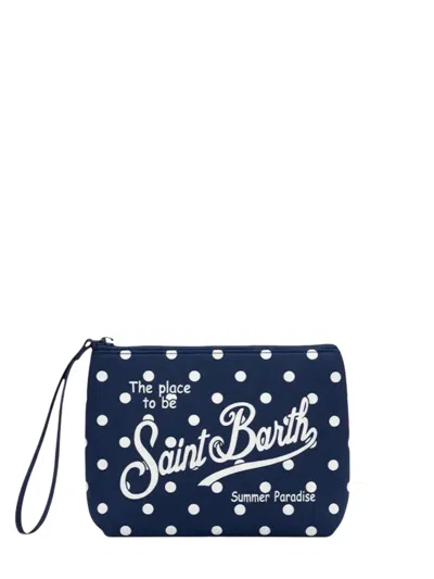 Mc2 Saint Barth Aline Cotton Clutch Bag In Blue