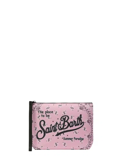 Mc2 Saint Barth Aline Cotton Clutch Bag In Pink