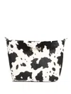 Mc2 Saint Barth Aline Cow-print Leather Clutch Bag In White