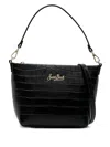 Mc2 Saint Barth Aline Croc-embossed Logo Tote Bag In Black
