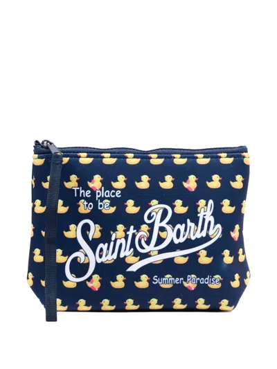 Mc2 Saint Barth Aline Duck Graphic Zip Pouch In Multi