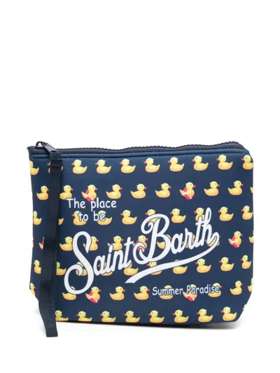 Mc2 Saint Barth Aline Ducky-print Wash Bag In Blue