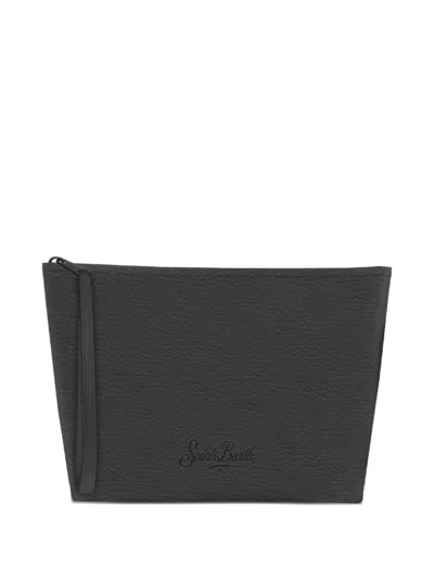 Mc2 Saint Barth Aline Grained Clutch Bag In Black
