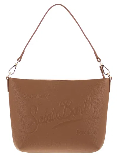 Mc2 Saint Barth Aline Hammered Leather Bag In Brown