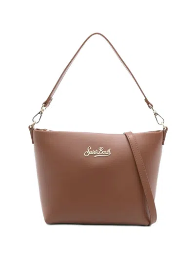 Mc2 Saint Barth Aline Hammered Leather Tote Bag In Brown