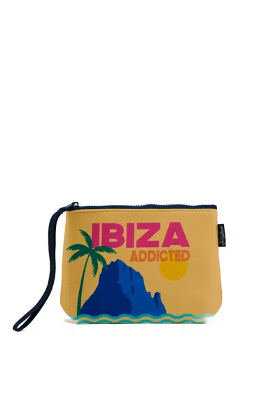 Mc2 Saint Barth Aline Ibiza Clutch Bag In Neoprene In Beige