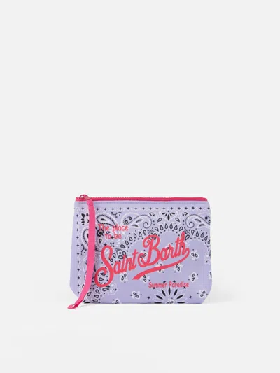 Mc2 Saint Barth Aline Lilac Bandanna Scuba Pochette In Pink