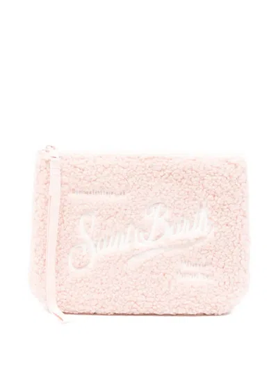 Mc2 Saint Barth Aline Logo-embroidered Make-up Bag In Neutral