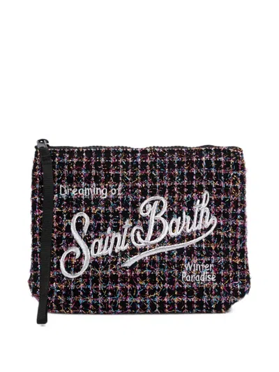 Mc2 Saint Barth Aline Logo-embroidered Clutch Bag In Pink