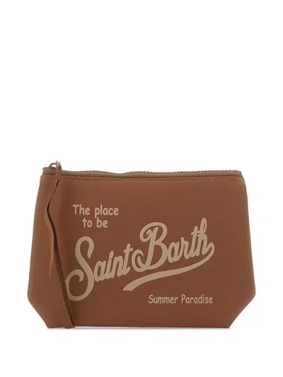 Mc2 Saint Barth Aline Logo-print Clutch Bag In Purple