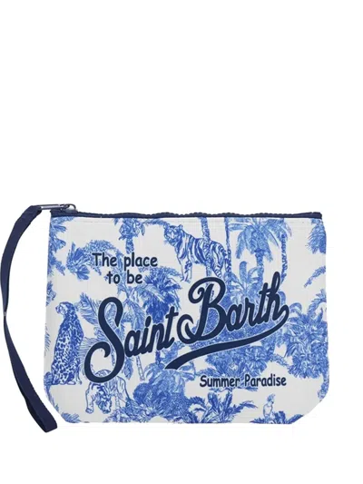 Mc2 Saint Barth Aline Logo-print Clutch Bag In White