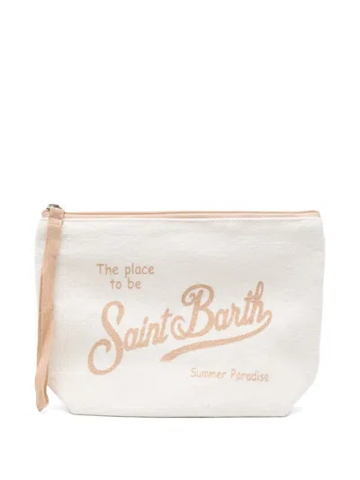Mc2 Saint Barth Aline Logo-print Clutch Bag In White