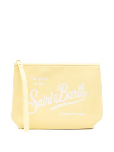 Mc2 Saint Barth Aline Logo-print Clutch In Pink