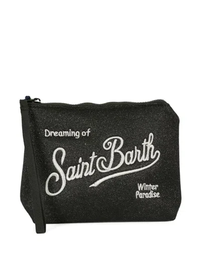Mc2 Saint Barth 'aline Lurex' Clutch Bag  In Black
