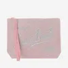 Mc2 Saint Barth Aline Lurex Clutch Bag With Logo In Pink