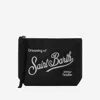 Mc2 Saint Barth Aline Lurex Clutch With Logo In Black