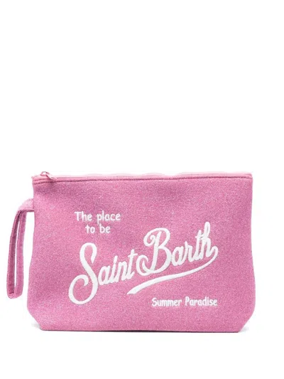 Mc2 Saint Barth 'aline Lurex' Pink Clutch Bag