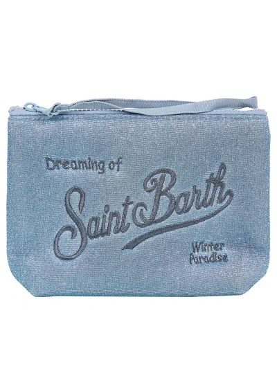 Mc2 Saint Barth "aline Lurex" Pouch In Blue