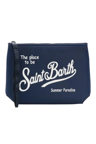 Mc2 Saint Barth Aline Nylon Pouch Navy In Black