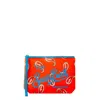 Mc2 Saint Barth Orange Paisley Print Scuba Pochette In Orange