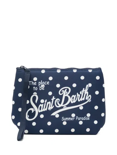 Mc2 Saint Barth Aline Polka-dot Pouch In Orange