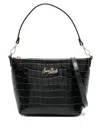 Mc2 Saint Barth Aline Printed Croco Bag In Black