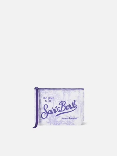 Mc2 Saint Barth Aline Scuba Pochette With Toile De Jouy Print In Pink