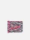 Mc2 Saint Barth Aline Scuba Pochette With Zebra Print In White