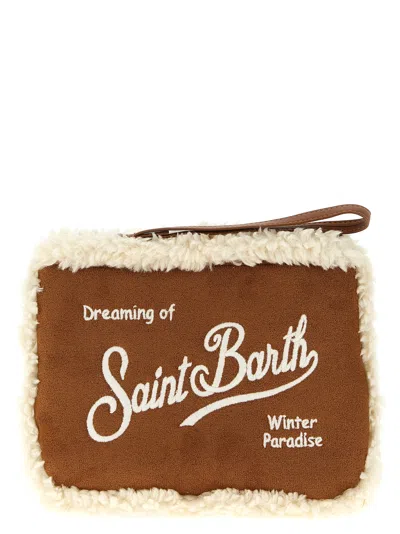 Mc2 Saint Barth Aline Shearling Clutch Brown