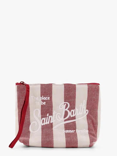 Mc2 Saint Barth Aline Soft Pochette With Linen Stripes Big Print