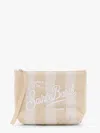 Mc2 Saint Barth Aline Soft Pochette With Linen Stripes Big Print