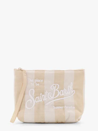 Mc2 Saint Barth Aline Soft Pochette With Linen Stripes Big Print