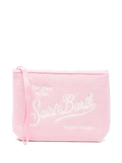 Mc2 Saint Barth Aline Sponge Logo-detail Clutch Bag In Yellow