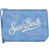 Mc2 Saint Barth Aline Sponge Terry Embossed Palm Blue Pouch