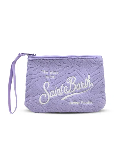 Mc2 Saint Barth Aline Sponge Terry Embossed Zebra Lavender Pouch