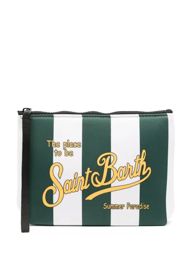 Mc2 Saint Barth Aline Striped Wash Bag In White