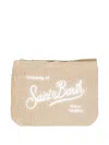 Mc2 Saint Barth Aline Teddy Zip-up Make Up Bag In Neutral