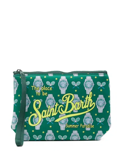Mc2 Saint Barth Aline Tennis-print Pouch Bag In Pattern