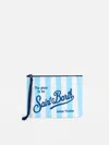 Mc2 Saint Barth Aline Terry Pochette With Saint Barth Print In Blue