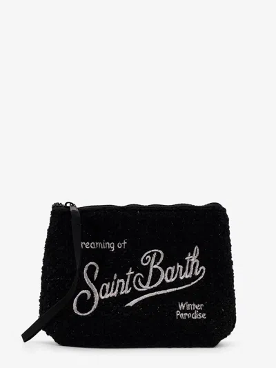 Mc2 Saint Barth Aline Tweed Clutch In Black