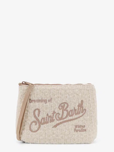 Mc2 Saint Barth Aline Tweed Clutch In White