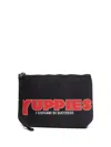 Mc2 Saint Barth Aline Velour Clutch Bag In Black