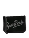 Mc2 Saint Barth 'aline Velvet' Clutch Bag  In Black