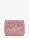 Mc2 Saint Barth Aline Wool Clutch With Herringbone Motif In Pink