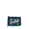 Mc2 Saint Barth Aline Pochette With Green Tartan Print In Blue