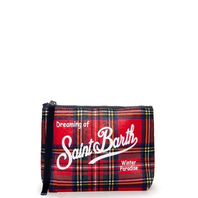 Mc2 Saint Barth Aline Pochette With Red Tartan Print