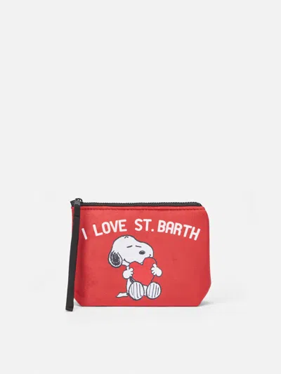 Mc2 Saint Barth Aline Wooly Pochette With Snoopy Print In Red