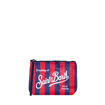 Mc2 Saint Barth Aline Pochette With Striped Print In Blue