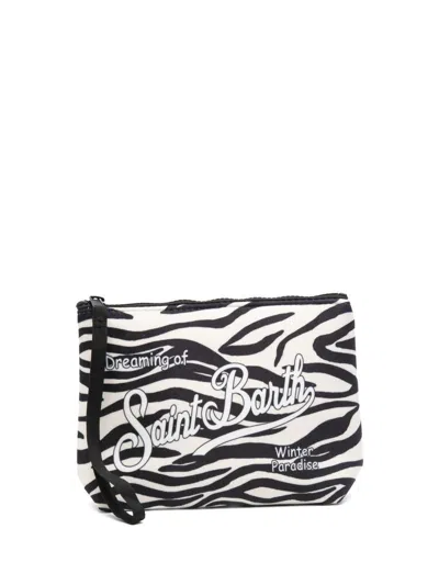 Mc2 Saint Barth Aline Zebra Clutch Bag  In White